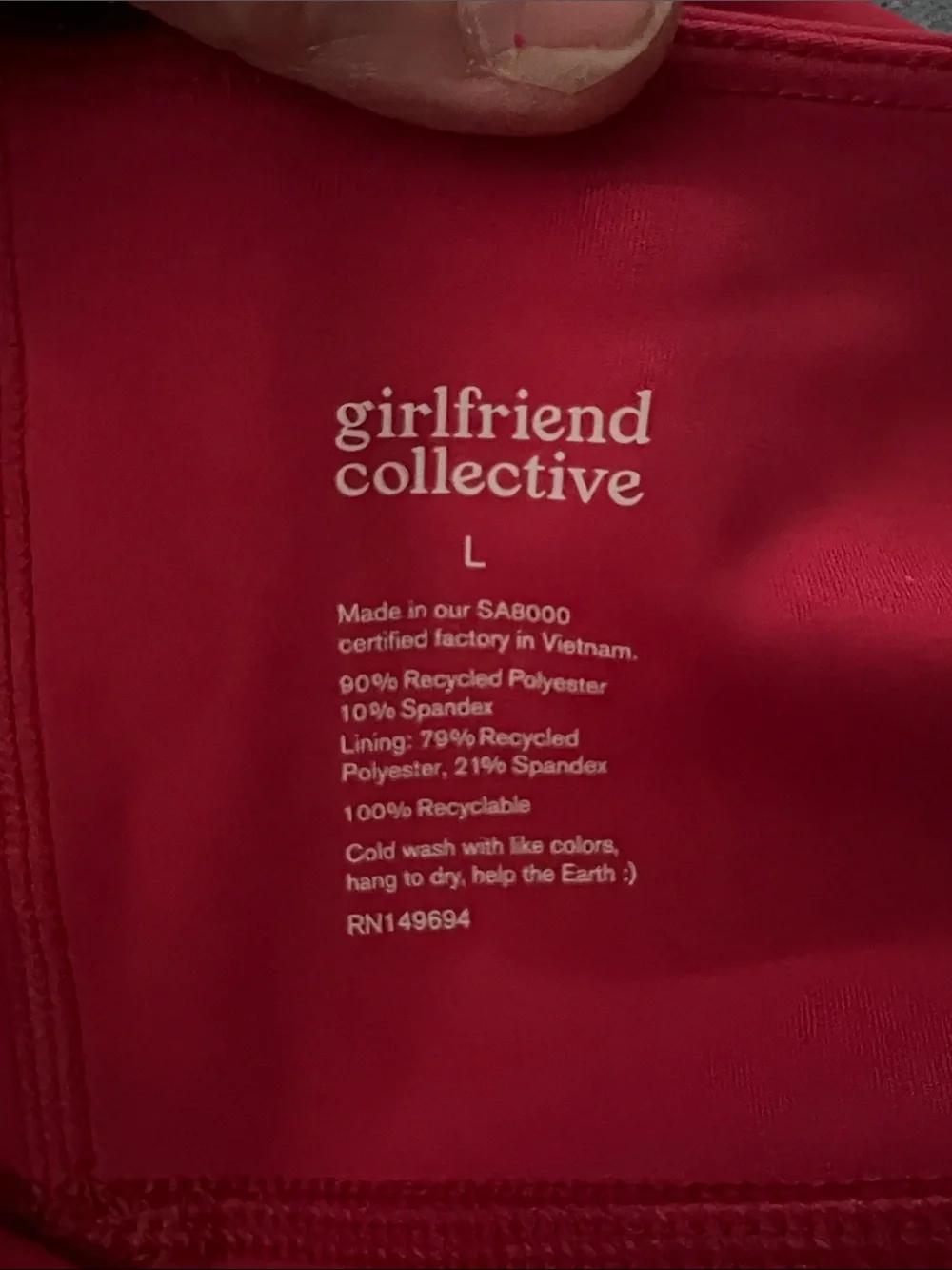 Girlfriend Collective Red Mini Skirt Women’s Large